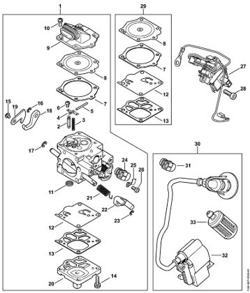 Moto-serras a gasolina (MS) MS 661 C-M Carburador WJ-143 da marca Stihl