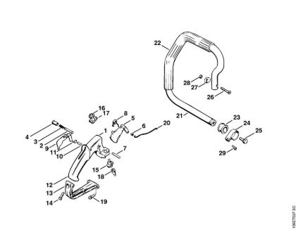 Moto-serras a gasolina (MS) MS 720 EmpuÃ±adura, Tubo do punho da marca Stihl