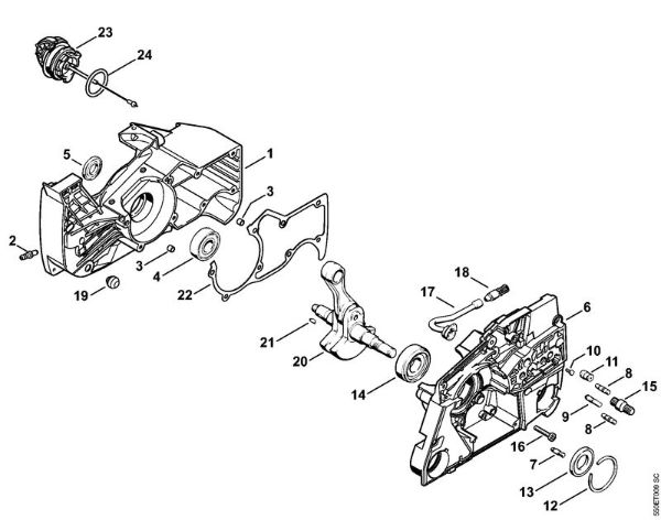 Moto-serras a gasolina (MS) MS 780-R Caixa da cambota da marca Stihl