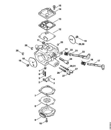 Moto-serras a gasolina (MS) MS 880 Carburador WG-12, WG-13 da marca Stihl