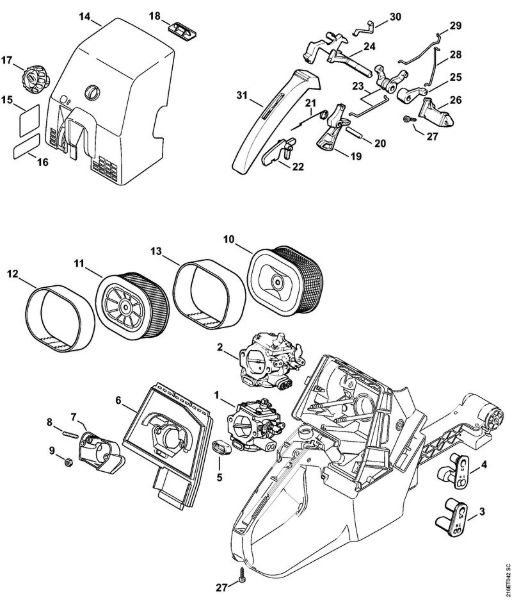 Moto-serras a gasolina (MS) MS 880 Filtro de ar da marca Stihl
