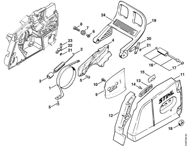 Moto-serras a gasolina (MS) MS 880 Freio da corrente da marca Stihl