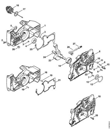 Moto-serras a gasolina (MS) MS 880-R Caixa da cambota da marca Stihl
