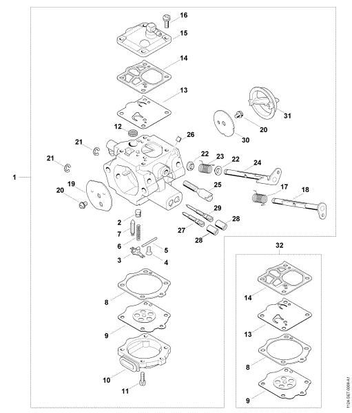 Imagem de Peças do carburador MS 881