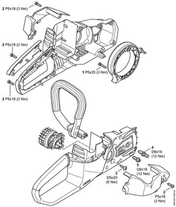 Moto-serras alimentadas a bateria (MSA) MSA 120 C-B Binários de aperto da marca Stihl