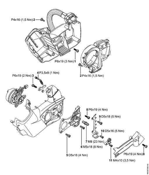 Moto-serras alimentadas a bateria (MSA) MSA 160 T Binários de aperto da marca Stihl