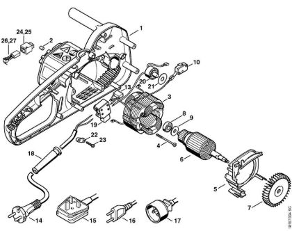 Serras eléctricas (MSE) E 180 C Motor eléctrico da marca Stihl