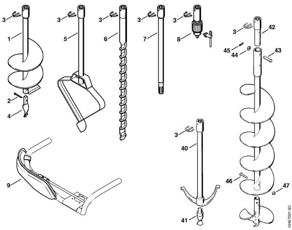BT 106 BT 106 Brocas de perfuração, Ferramentas especiais da marca Stihl