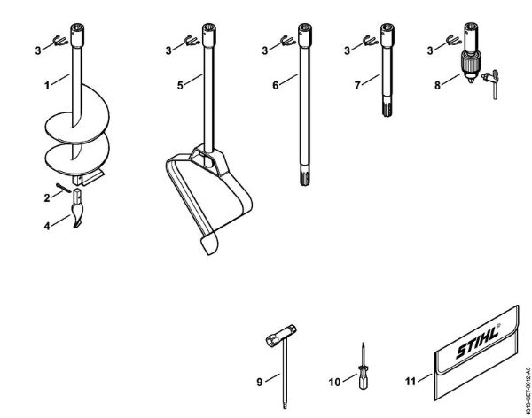 BT 121 BT 121-Z Brocas de perfuração, Ferramentas, Ferramentas especiais da marca Stihl