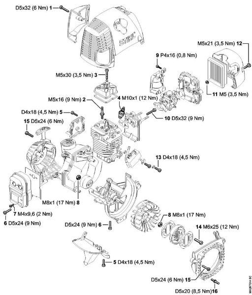 BT 130 BT 130 Binários de aperto da marca Stihl