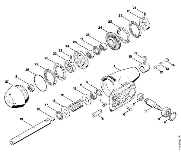 BT 310, BT 311 BT 310 BT 310 Engrenagem da marca Stihl