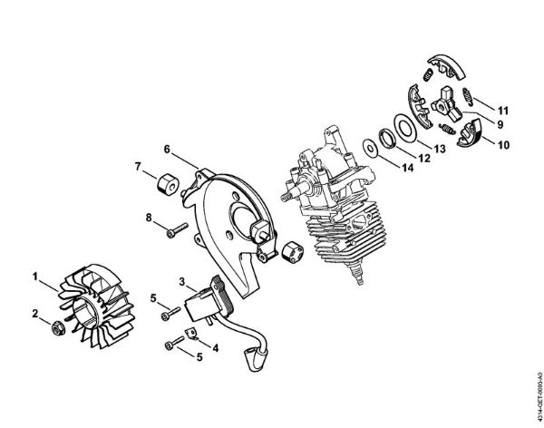 BT 45 BT 45-Z Sistema de ignição, Embreagem da marca Stihl