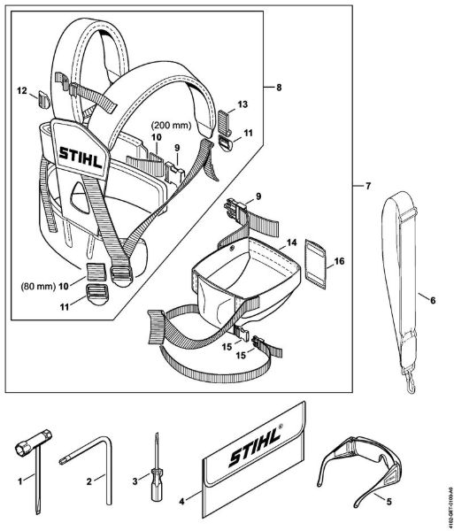 Podadoras (HT) HT 101 Ferramentas, Cinto duplo para os ombros da marca Stihl