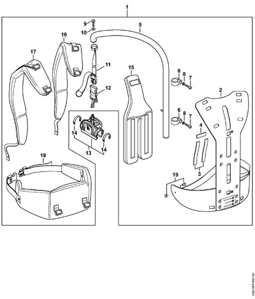 Podadoras (HT) HT 130 Sistema de suporte para transportar nas costas RTS da marca Stihl