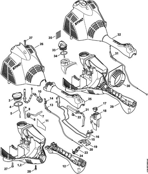 Podadoras (HT) HT 56 C-E Cárter do motor da marca Stihl