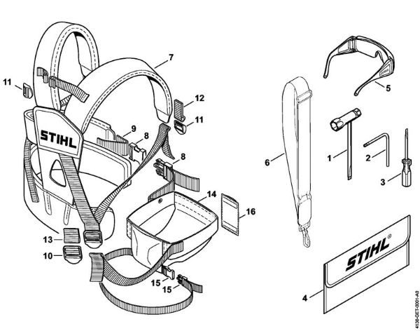 Podadoras (HT) HT 70 Ferramentas, Cinto duplo para os ombros da marca Stihl