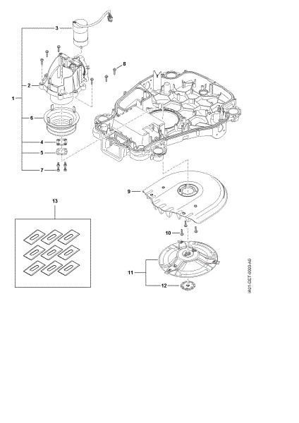 Imagem de D - Mecanismo de corte, ajuste da altura iMOW 6.0