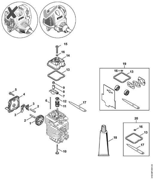 Foices a motor (FS) FS 100 Comando da válvula da marca Stihl