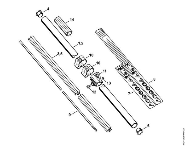 Foices a motor (FS) FS 120 2-MIX Haste da marca Stihl