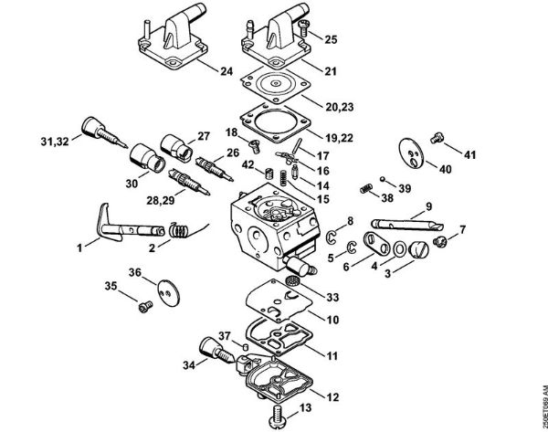 Foices a motor (FS) FS 120 R Carburador C1Q-S161, -S162, -S163, -S164, -S82, -S83, -S138, -S139 da marca Stihl