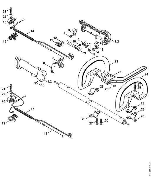 Foices a motor (FS) FS 120 R 2-MIX Cabo de manejo da marca Stihl