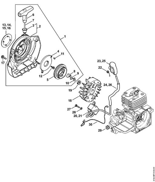 Foices a motor (FS) FS 120 R 2-MIX Dispositivo de arranque, Sistema de ignição da marca Stihl