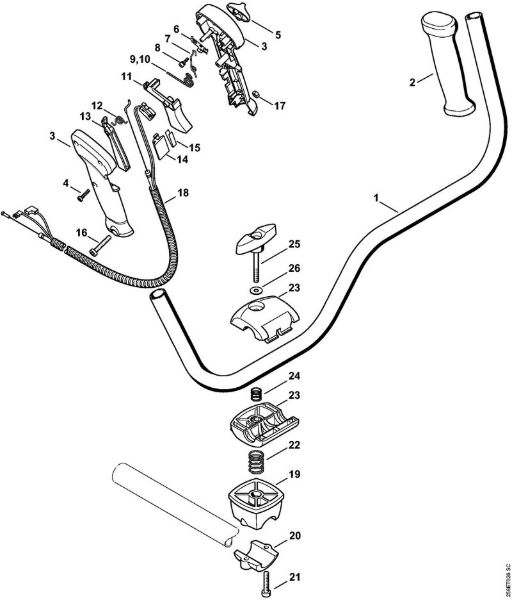 Foices a motor (FS) FS 130 Cabo para duas mãos da marca Stihl