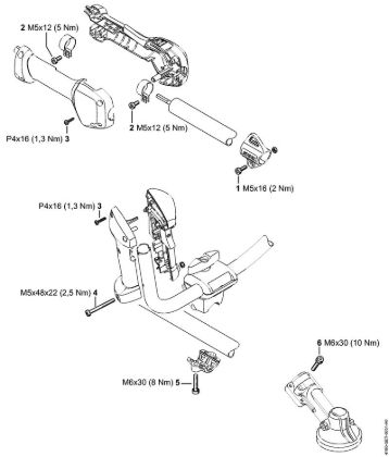 Foices a motor (FS) FS 131 Binários de aperto da marca Stihl