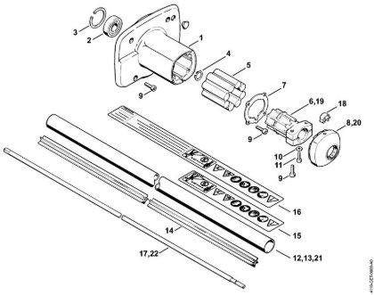 Foices a motor (FS) FS 180 Caixa da embreagem, Haste da marca Stihl