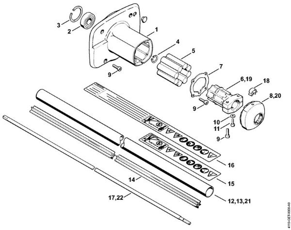 Foices a motor (FS) FS 180 Caixa da embreagem, Haste da marca Stihl