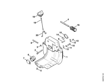 Foices a motor (FS) FS 180 Caixa do tanque da marca Stihl
