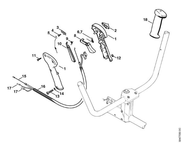 Foices a motor (FS) FS 220 Cabo de manejo da marca Stihl