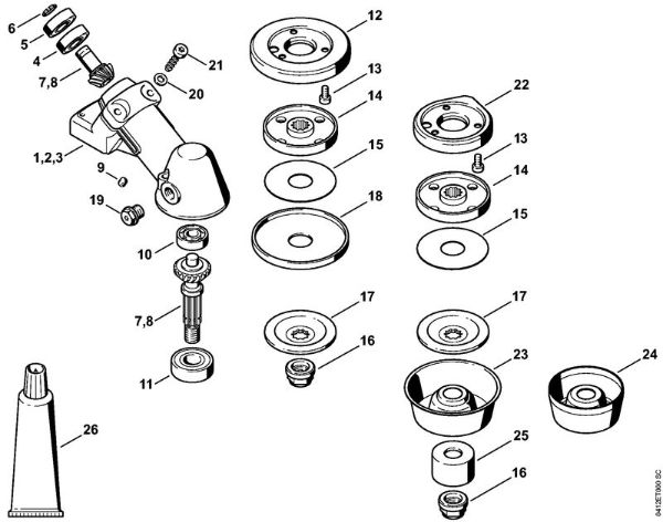 Foices a motor (FS) FS 220 Engrenagem da marca Stihl