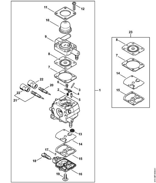 Foices a motor (FS) FS 235 Carburador 4151/02 da marca Stihl