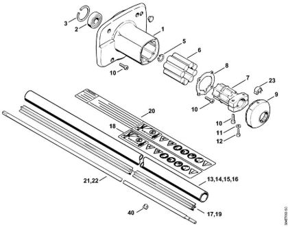 Foices a motor (FS) FS 280 K Caixa da embreagem, Haste da marca Stihl