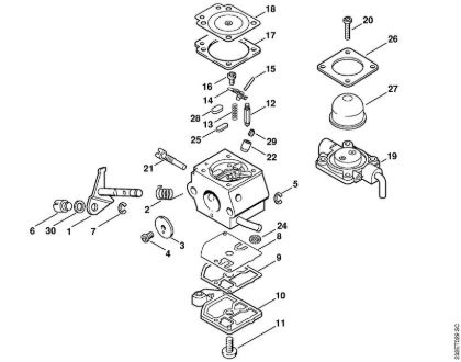 Foices a motor (FS) FS 38 Carburador C1Q-S58 (27.2001) da marca Stihl