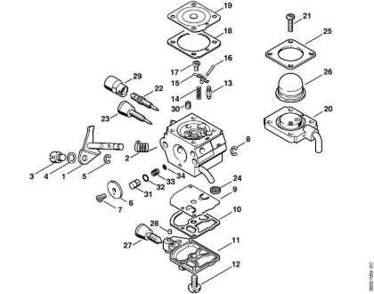 Foices a motor (FS) FS 38 Carburador C1Q-S71 (25.2004) da marca Stihl