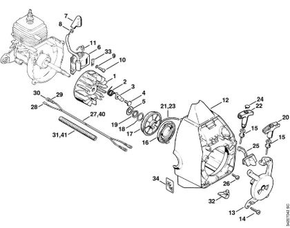 Foices a motor (FS) FS 40 - 4130 Sistema de ignição, Dispositivo de arranque da marca Stihl