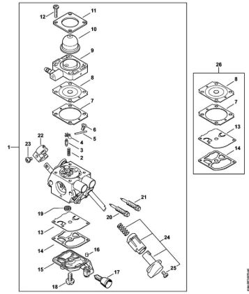 Foices a motor (FS) FS 40 - 4144 Carburador C1M-S267 da marca Stihl