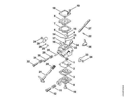 Foices a motor (FS) FS 44 Carburador WT-160 da marca Stihl