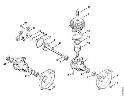 Foices a motor (FS) FS 44 R Caixa da cambota, Cilindro da marca Stihl
