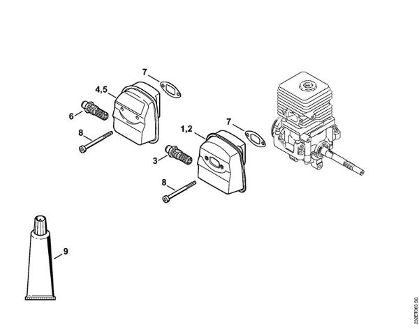Foices a motor (FS) FS 45-DZ Silenciador da marca Stihl