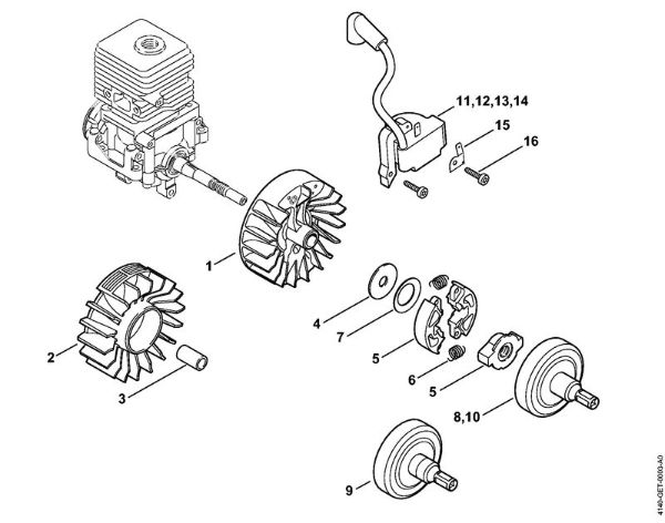 Foices a motor (FS) FS 45-DZ Sistema de ignição, Embreagem da marca Stihl
