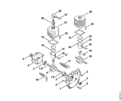 Foices a motor (FS) FS 48 Caixa da cambota, Cilindro da marca Stihl