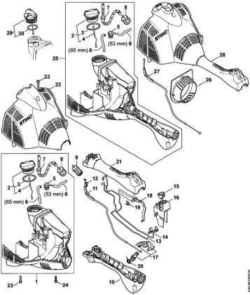 Foices a motor (FS) FS 50 (4144) Cárter do motor da marca Stihl
