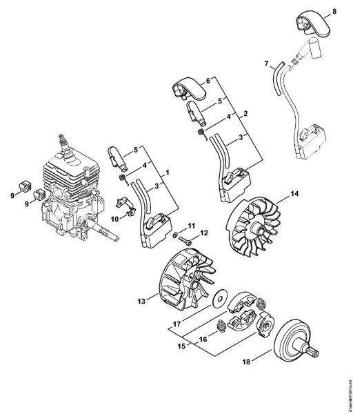 Foices a motor (FS) FS 50 C-E L Sistema de ignição, Embreagem da marca Stihl