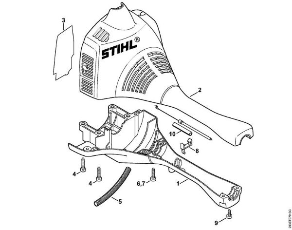 Foices a motor (FS) FS 55 Cárter do motor (Cabo para duas mãos) da marca Stihl