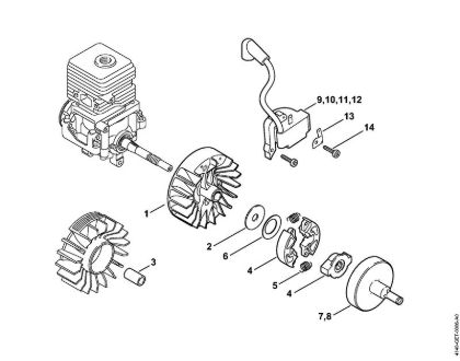 Foices a motor (FS) FS 55 Sistema de ignição, Embreagem da marca Stihl