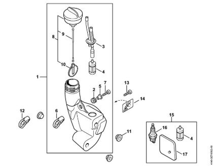 Foices a motor (FS) FS 55 R Tanque de combustível da marca Stihl