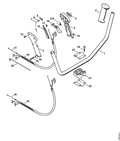 Foices a motor (FS) FS 55 T Cabo para duas mãos da marca Stihl